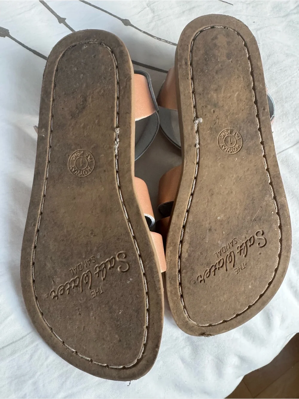 Salt Water Classic Rose Gold Leather kids  Sandals
